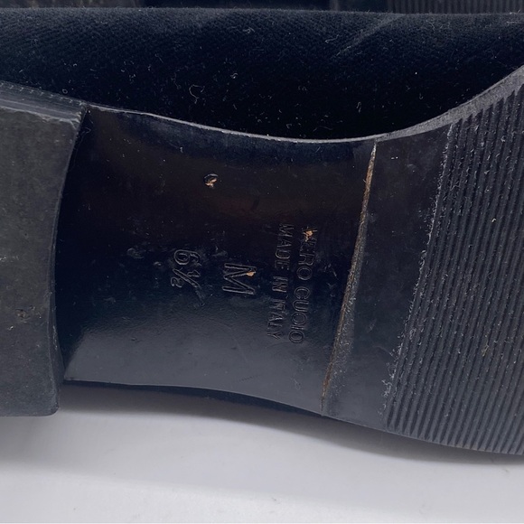 Marc Fisher Vintage Black Velvet/leather flat shoes Sixe 6.5 Made in Italy 🇮🇹 - Picture 5 of 10